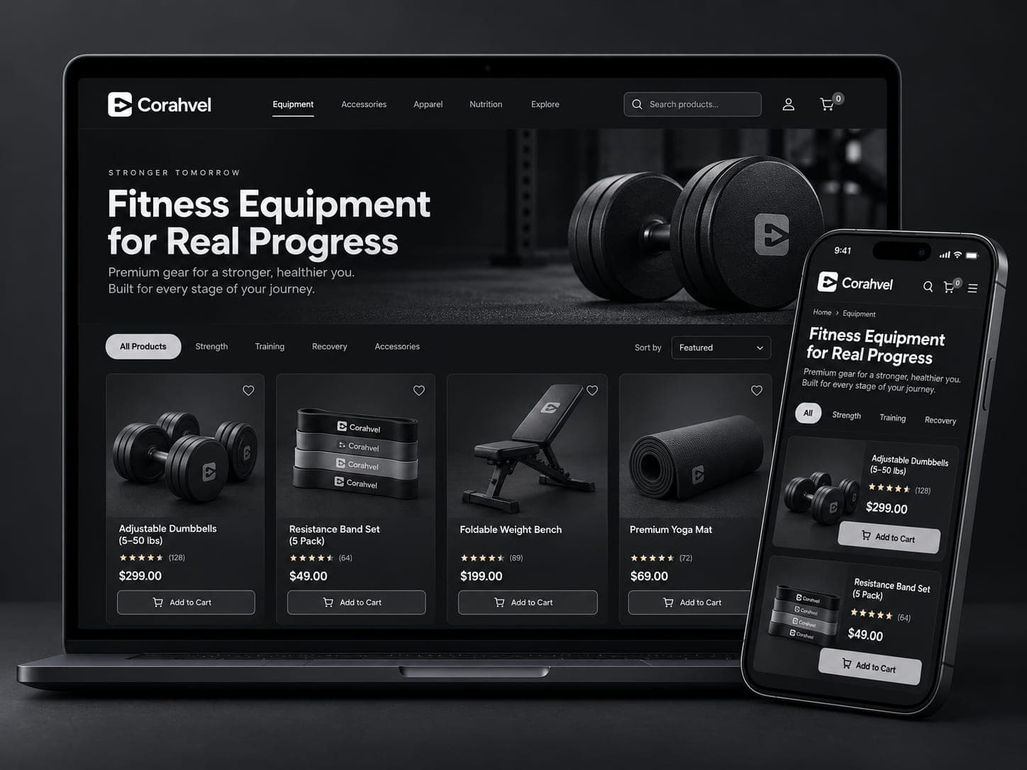 Fitness Product Showcase Website project photo